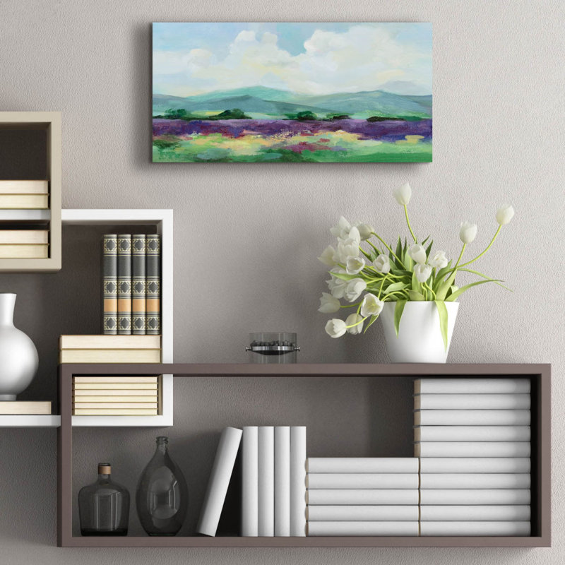  «May Lavender Field 2» par Silvia Vassileva, art mural en verre acrylique, 24 po x 12 po, H 12 po x l 24 po