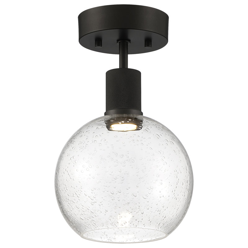 Port Nine Glass Semi Flush Mount, Matte Black