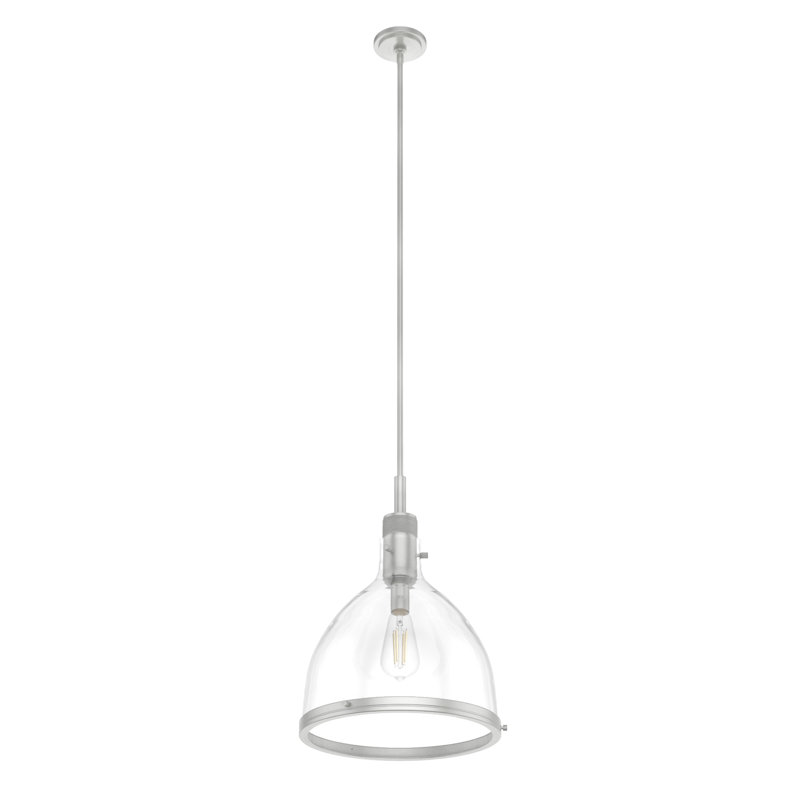 Van Nuys 1 Light Bell Pendant, 22.25" H x 16" W x 16" D, Brushed Nickel