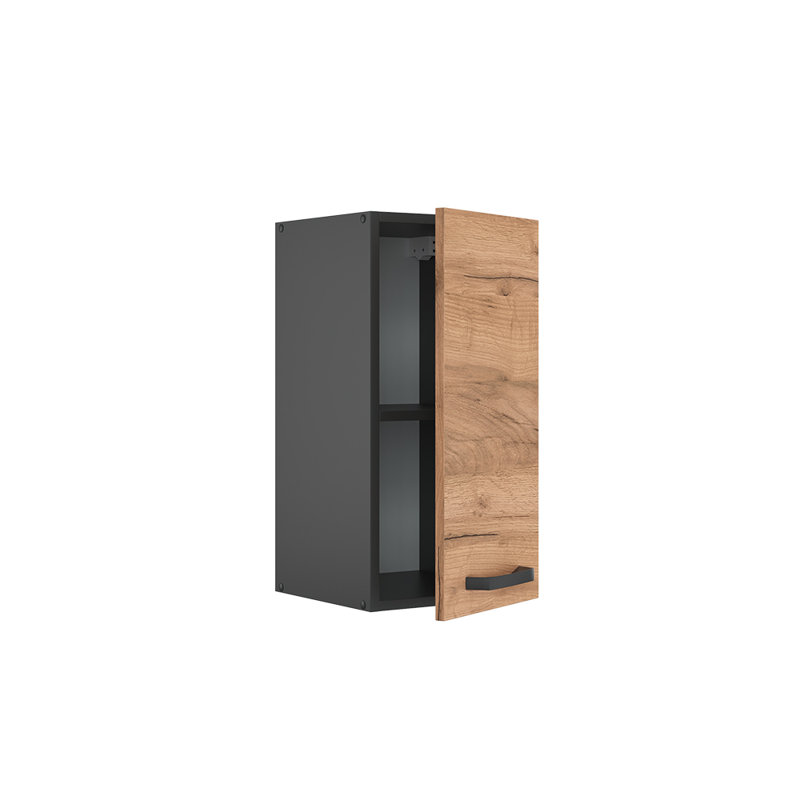 Biagio 60Cm H x 30Cm W x 31Cm D Oak Wall Unit, Brown/Grey