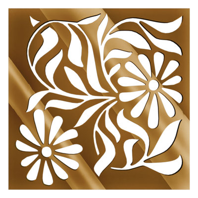 Barryton Decorative Fretwork Acrylic Wall Panels, Medium, 15 3/8"W x 15 3/8"H x 1/8"T, Gold Mirror