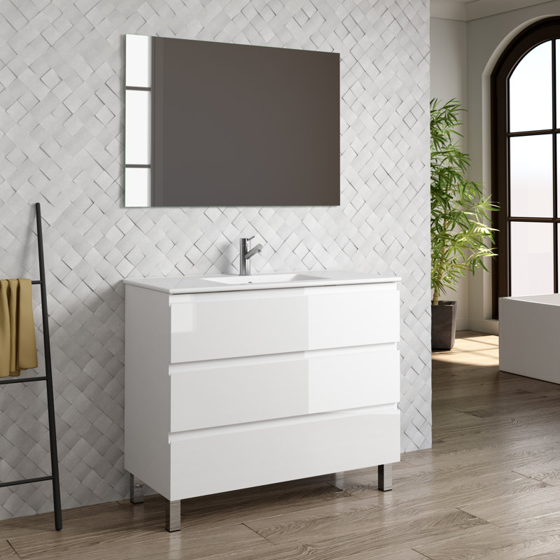Ensemble de meuble-lavabo simple 39 "avec Miroir Jasso