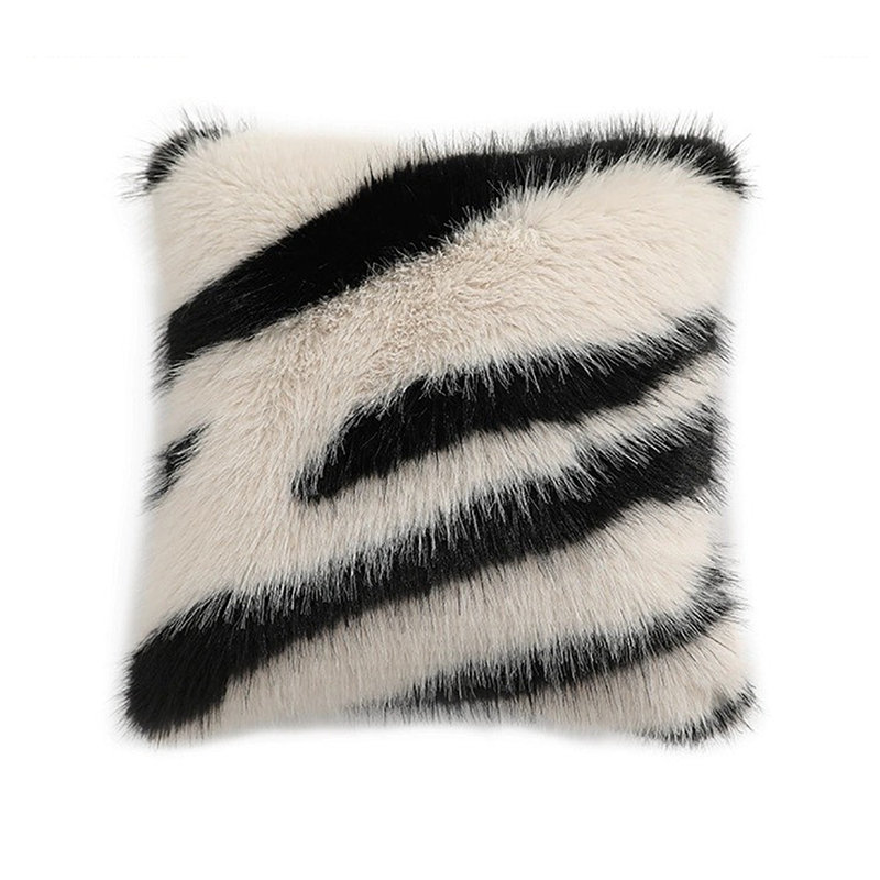 Animal Print Pillow Cover, 18"H x 18"W, Square, White Animal Print