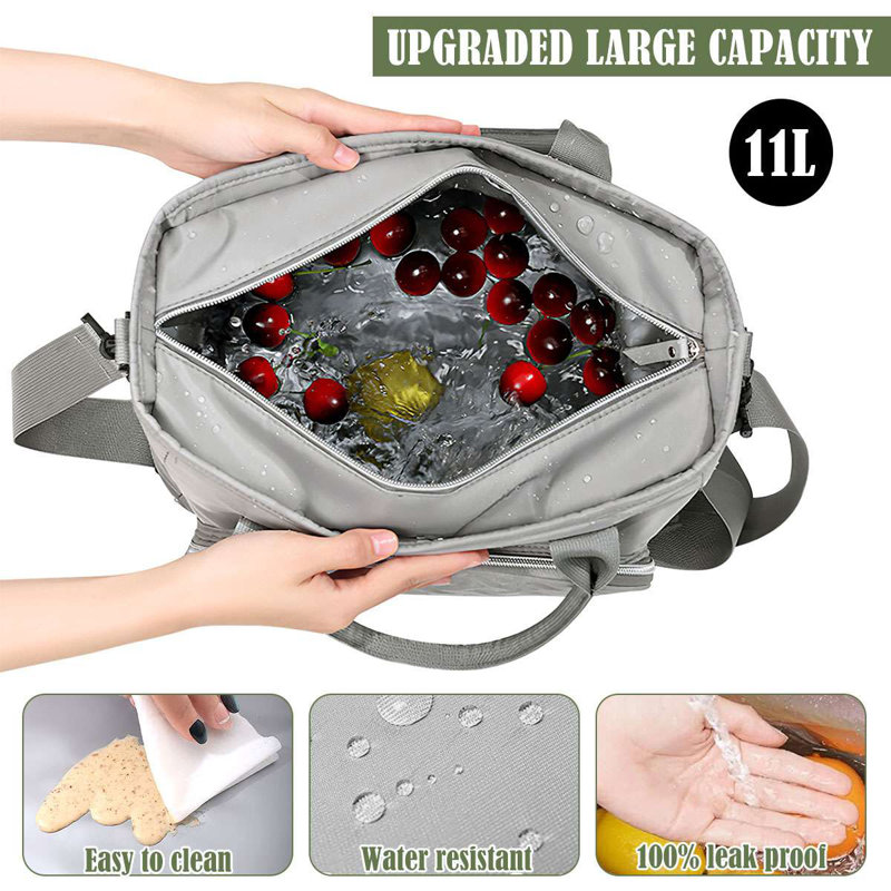 Grand sac fourre-tout isotherme réutilisable pour enfant, Noir