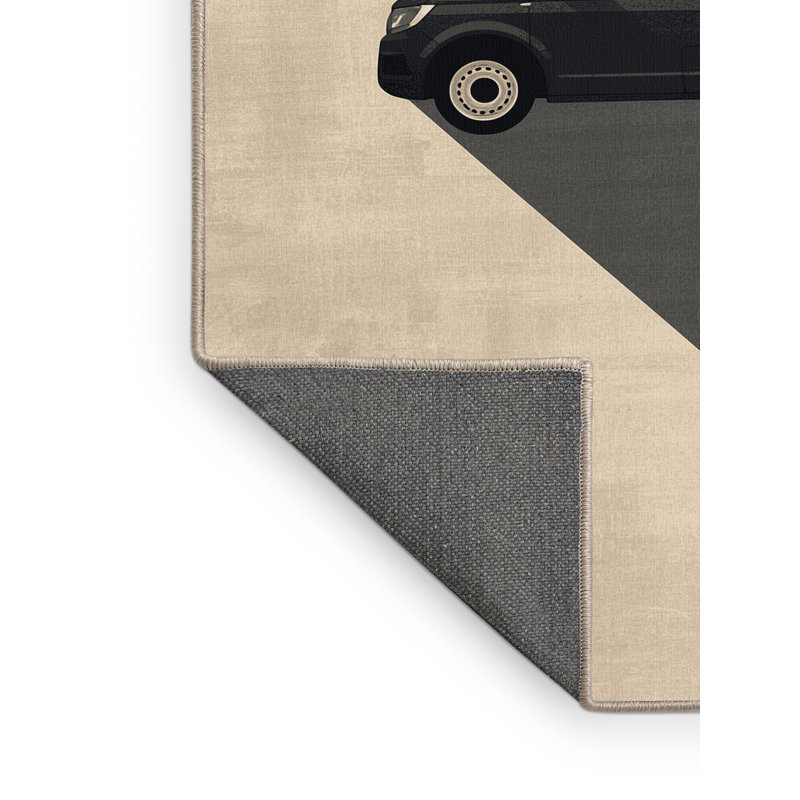 Tapis beige moelleux et moelleux de livraison moderne et contemporain Eckman, 5 x 8