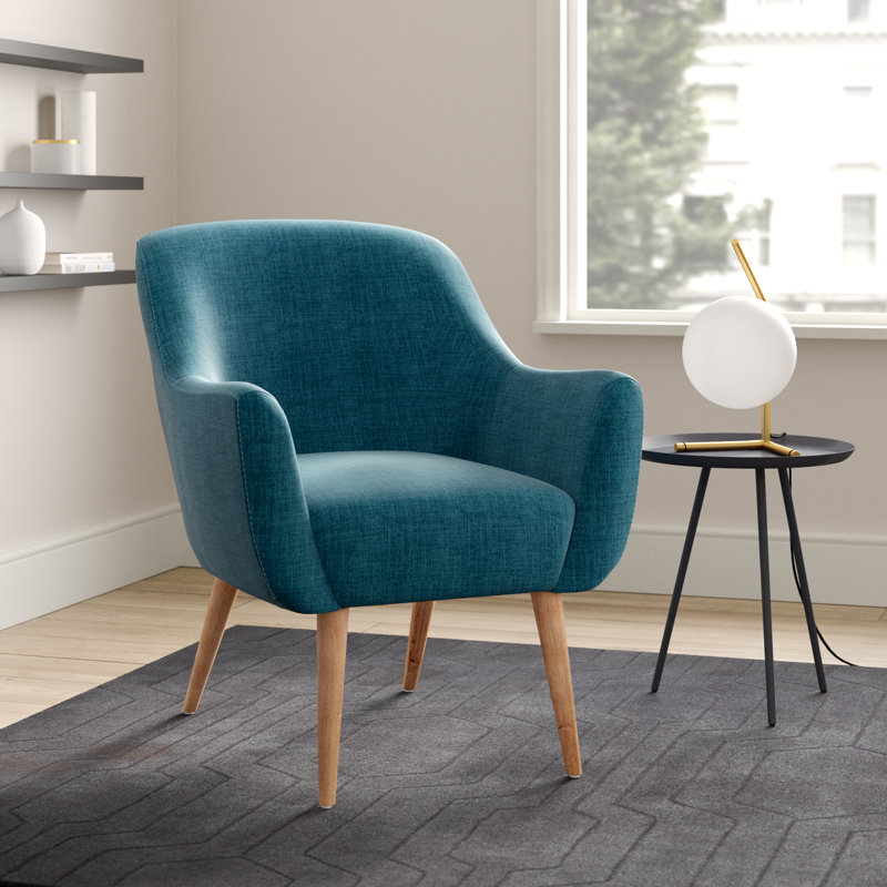 Desmond Upholstered Armchair, Brown, Blue