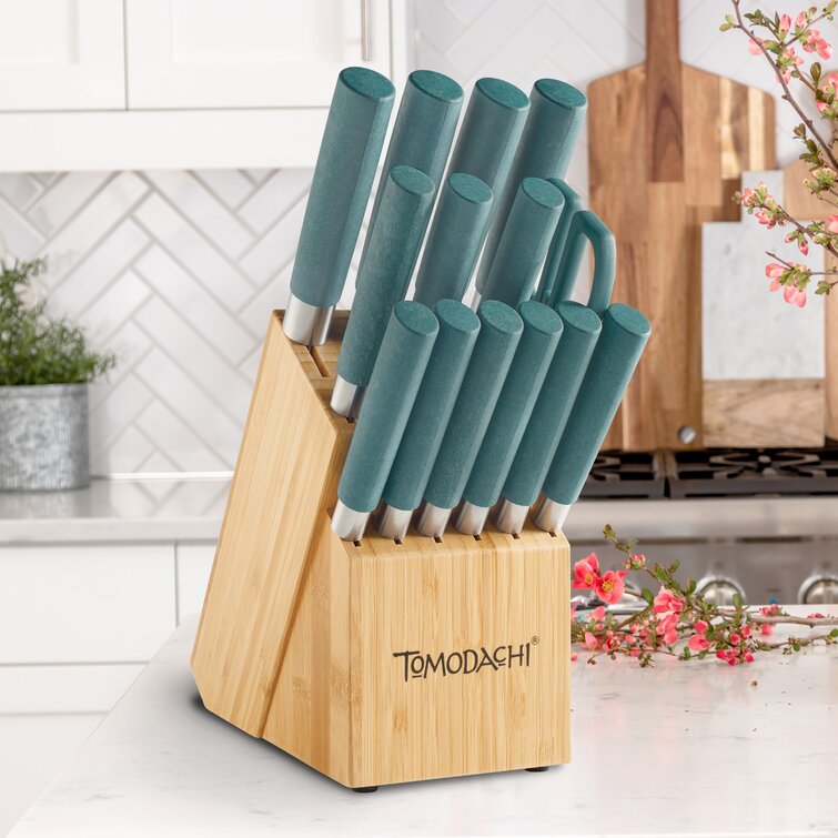Tomodachi 6 Pc. Colorful Kitchen Knife Set with Matching Cases