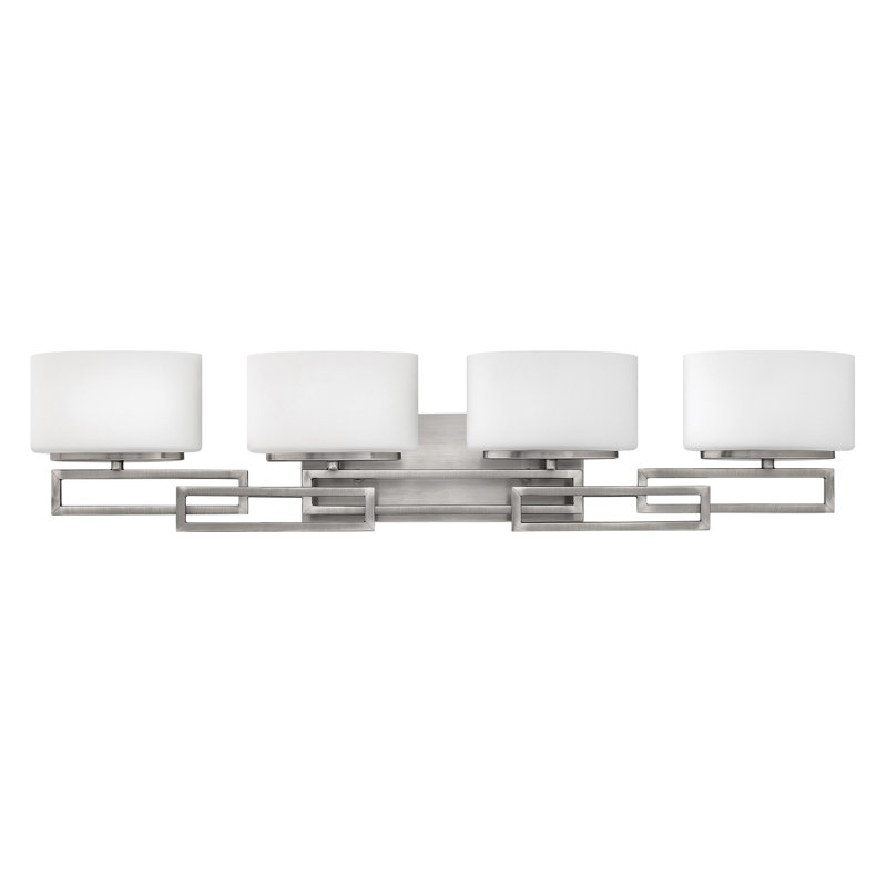 Lanza 4-Light Vanity Light, Antique Nickel, Halogen
