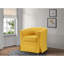Fauteuil demi-tonneau pivotant de tissu tissé jaune 28 po Tuscolo