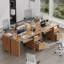 Bureau de direction cannelé de 55 pouces avec verrou d'empreinte digitale, bureaux d'écriture d'ordinateur modernes avec prise de courant, bureau à domicile avec plateau pour clavier et compartiment de rangement ouvert-652472796