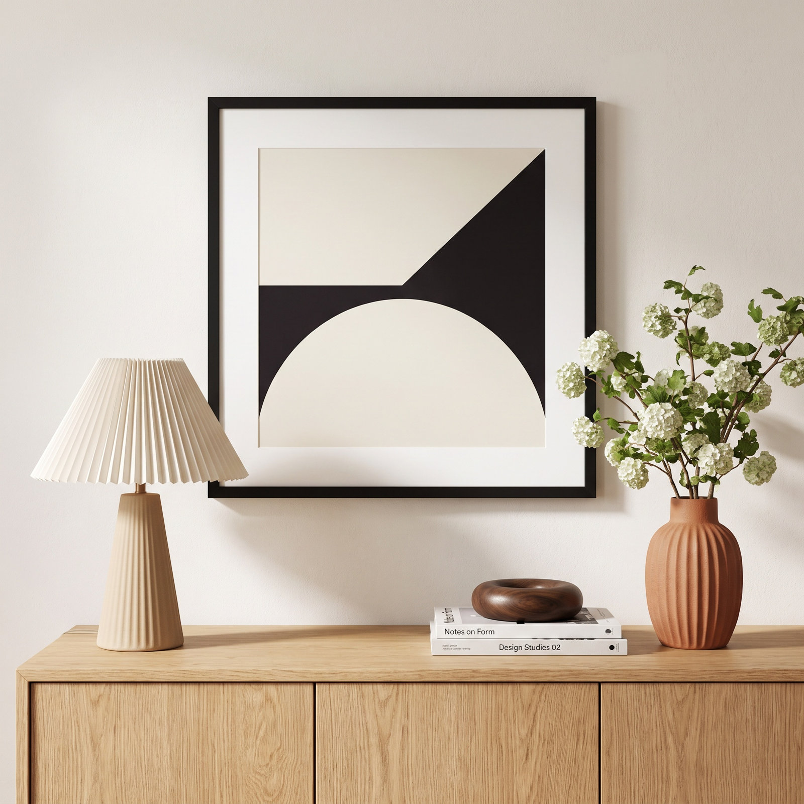 Alina "Minimal Max Mod I" Print, 21.25" H x 21.25" W x 0.8" D, Black Framed