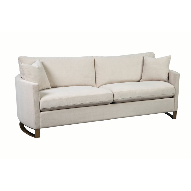Canapé à accoudoirs carrés Benedetic, Polyester blanc