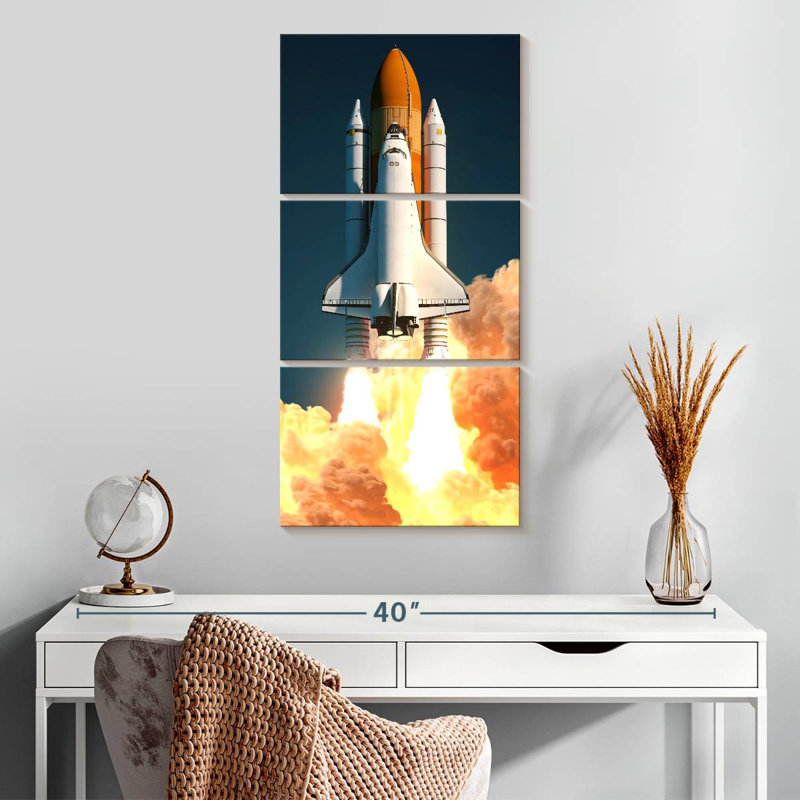 Launching Space Shuttle, 32" H x 15" W
