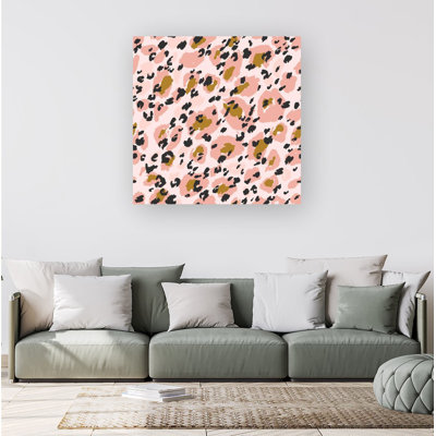 Hand Drawn Pink Leopard - Wrapped Canvas Print