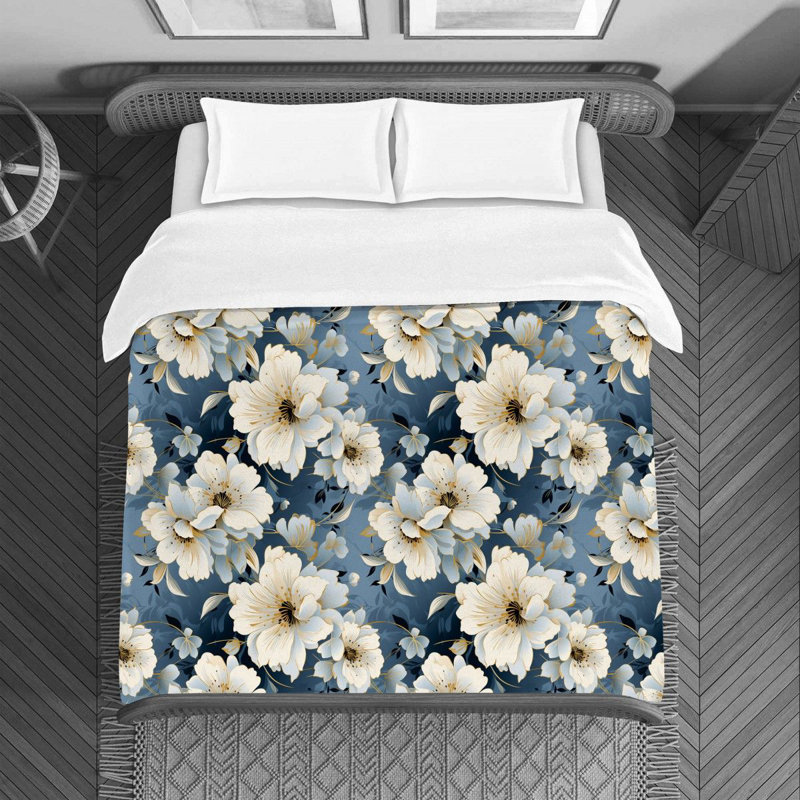 Polyester Floral Duvet Cover, Twin Duvet Cover