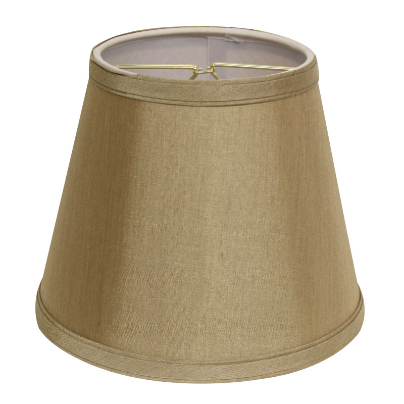 Abat-jour rectangulaire rectangulaire en tissu sans pince avec ampoule pour lampes de table, Brun clair
