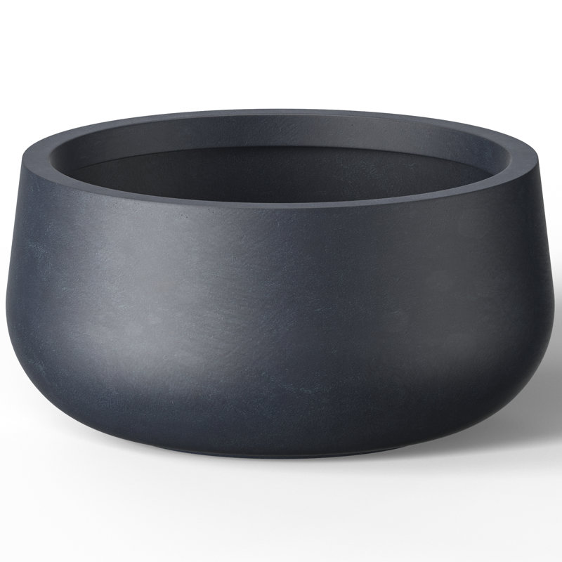 Renfrew Handmade Pot Planter, 10" H x 19" W x 19" D, Granite Gray