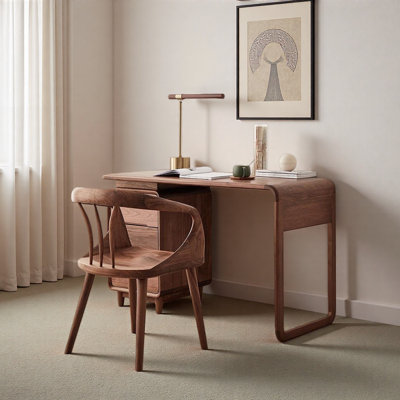 Bureau en bois de noyer noir - Espace pour les jambes spacieux
