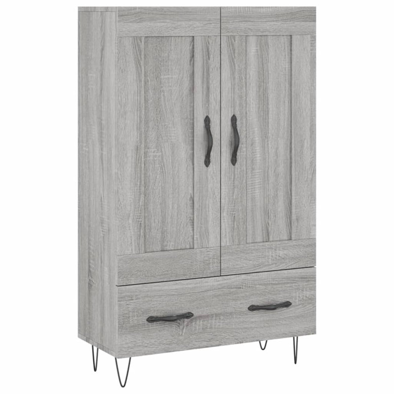 Friscia Highboard 69.5 x 31 x 115 cm Engineered Wood, Grey Sonoma
