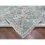 Tapis oriental 8 pi 10 po x 11 pi 10 po bleu argenté, persan Abrash avec motif de feuilles, 100% laine pure, velours zéro, rasage bas, noué à la main