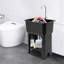 Évier utilitaire autoportant avec tablette de rangement, robinet rotatif à 360 ° et lavabo utilitaire en planche à laver PP pour restaurant, buanderie et garage