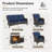 7-Person Outdoor Patio Conversation Rattan Seating Group With 5000BTU Fireplace,4 Chairs and Blue Cushions-987533010