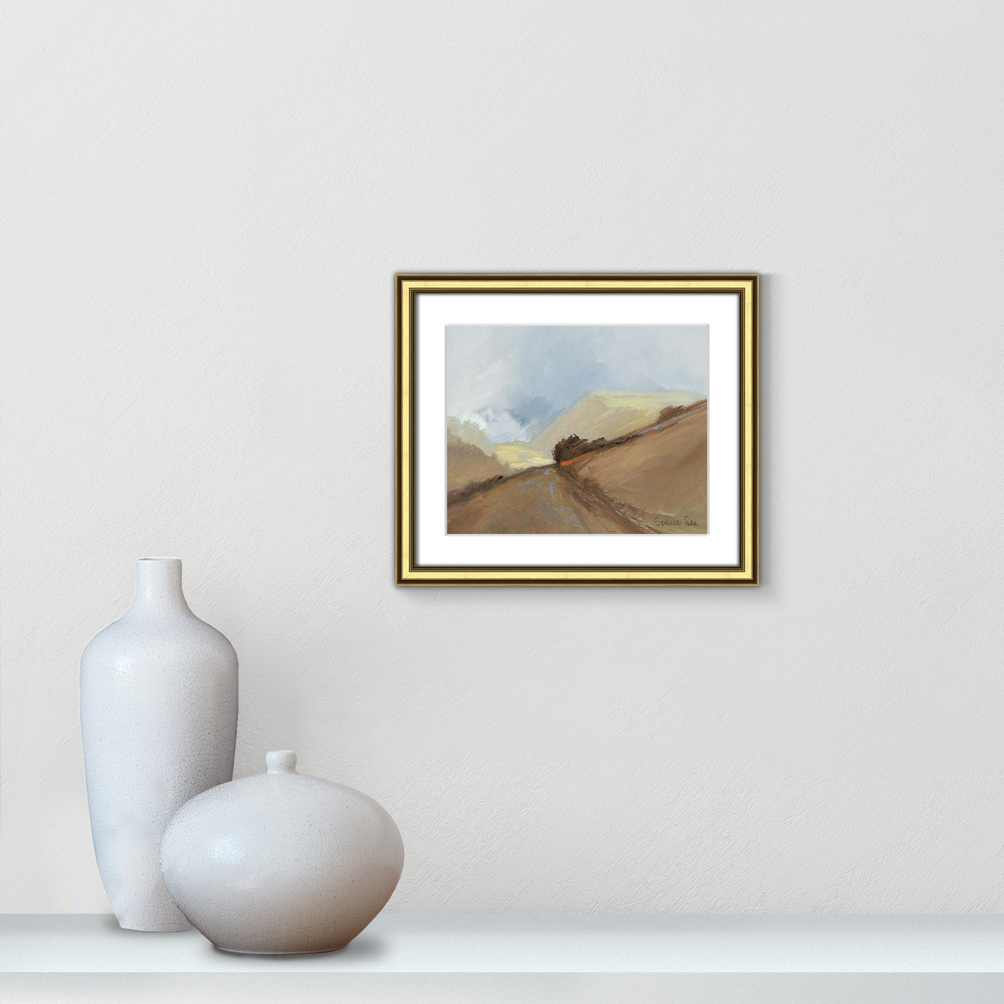 Heaven And Earth II by Spencer Lee, 14.25" H x 16.25" W x 0.75" D, Gold Framed