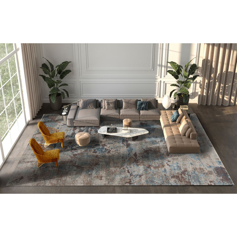 Tapis rectangulaire en laine et soie Leonardo, Rectangle 9' x 12'