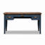 Bureau 53 pouces sans assemblage avec finition bleu denim et whisky, parfait pour le bureau à domicile et les espaces d'étude-272683201-272683202