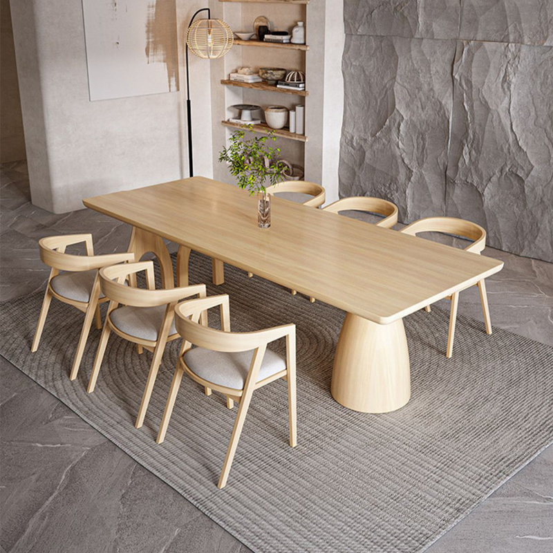 Burlywood Rectangular Solid Dining Table For Dining Room/Kitchen, 29.53"H x 78.74"L x 31.5"W