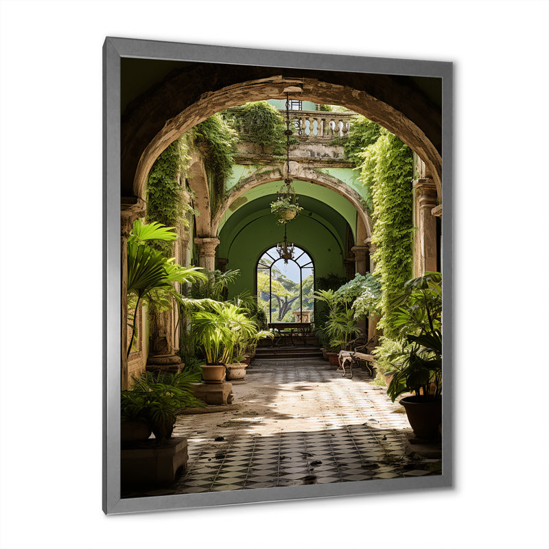 Cuba Colonail Charm Oasis I sur impression sur toile, H 32 po x l 24 po x P 1 po, Cadre naturel flottant