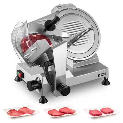 Commercial Meat Slicer, 320W Electric Deli Food Slicer with 12" Carbon Steel Blade, Built-In Sharpener & 0-0.6" Adjustable Thickness for Frozen Meat, Ham, Baguett, Steak, UL Approved