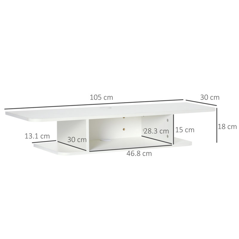 Floating TV Stand for TVs up to 40", White