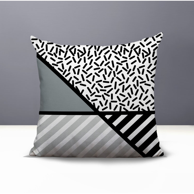 Coussin décoratif intérieur / extérieur Shapira, Gris, Carré 16 po