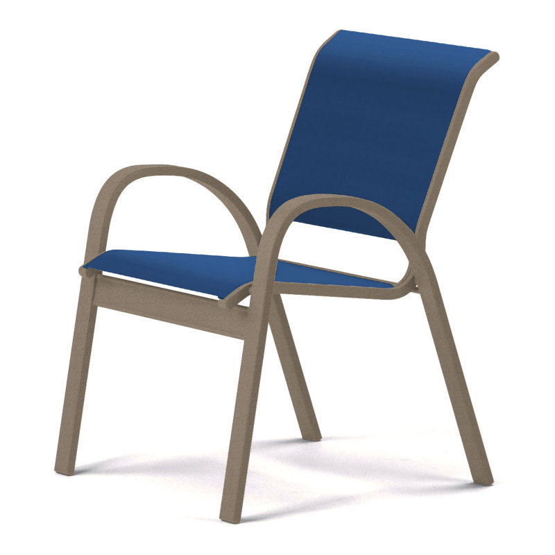 Chaise de patio empilable Hiraku, Cobalt 35D Sunbrella®, Désert texturé