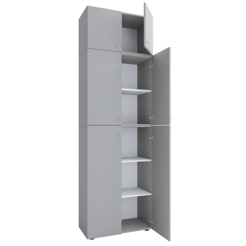 Nolhan Manufactured Wood Wardrobe, Grey/Brown/Blue