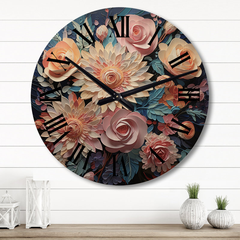 Horloge murale en bois massif Robincroft, Grand