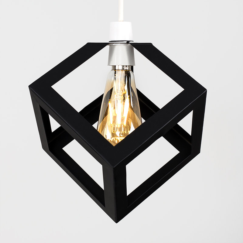 16cm H Metal Novelty Pendant Shade in Black, Yes