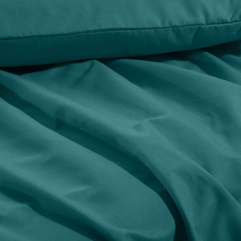 Ensemble de literie en microfibre 1800 Series, Ensemble de drap pour lit grand avec deux taies d', Bleu sarcelle
