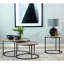 Table de bout grise avec accents bronze industriel