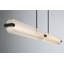 Lustre, 4 lumières, 67 po, noir mat, verre transparent-107371327