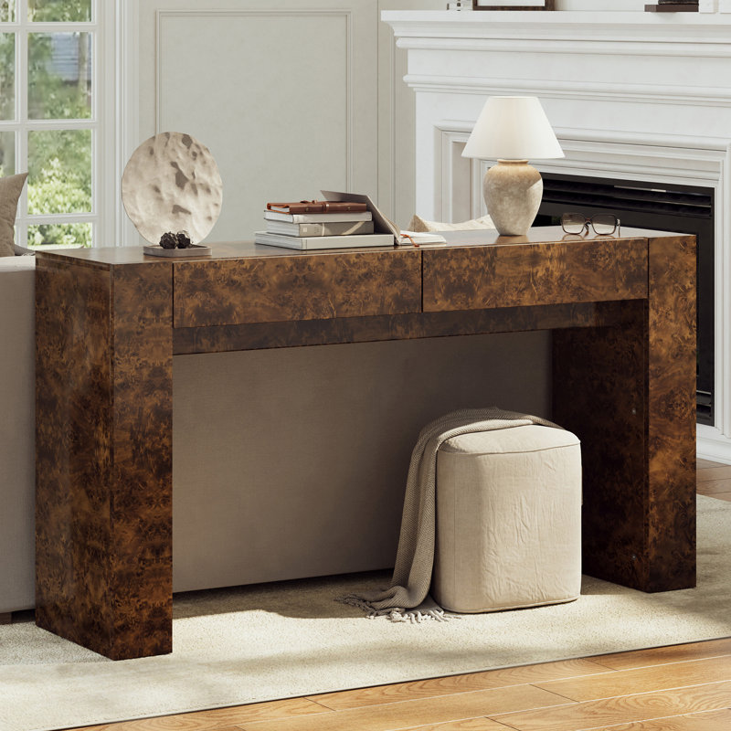 Console 2 tiroirs Dorne, Brun