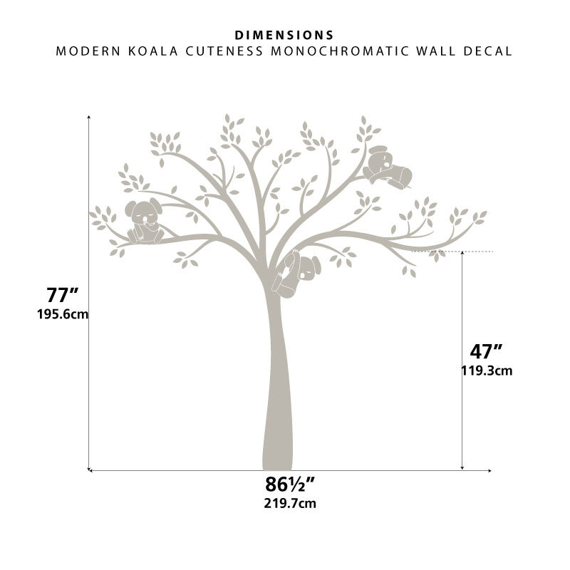 Koala Cuteness Plants & Flowers Non-Wall Damaging Wall Decal, Dark Pink