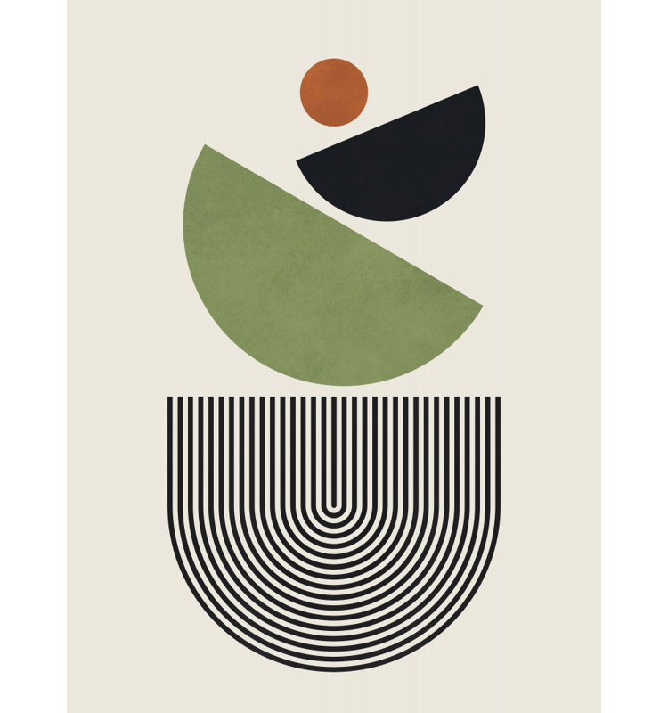 Modern Geometric Shapes by Other Artist, 12 × 18, Framed Canvas, Brown