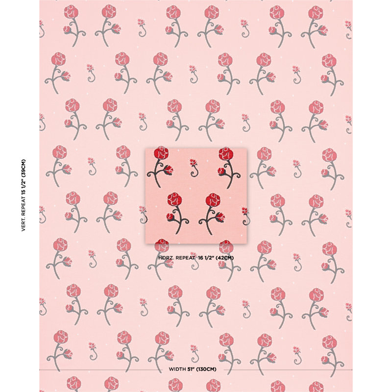 Schumacher X Backdrop Rhinestone Cowboy Embroidery Fabric, Pink