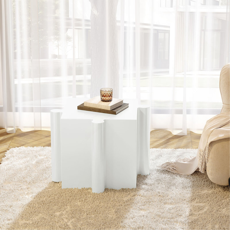 Table d'appoint casse-tête, table modulaire à bord convexe MGO, Blanc