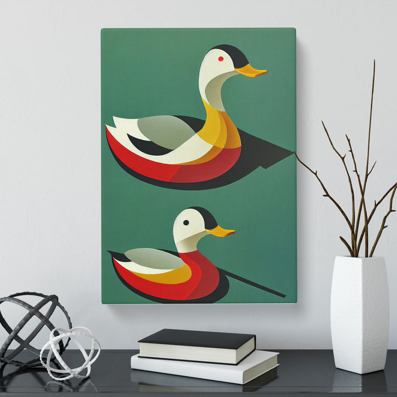 CAN-V0523-2612X Two Ducks - Wrapped Canvas Print, 76cm H x 50cm W x 3cm D
