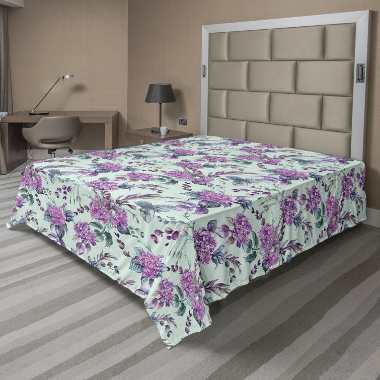 Ambesonne, drap plat floral pivoines, art botanique printanier