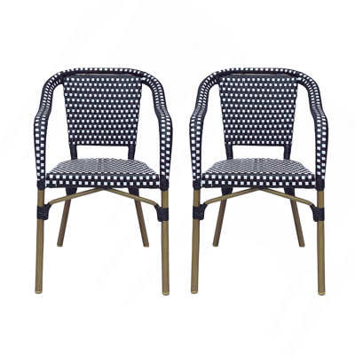 Chaises de bistro 2PCS pour l'extérieur en aluminium résistant à la rouille