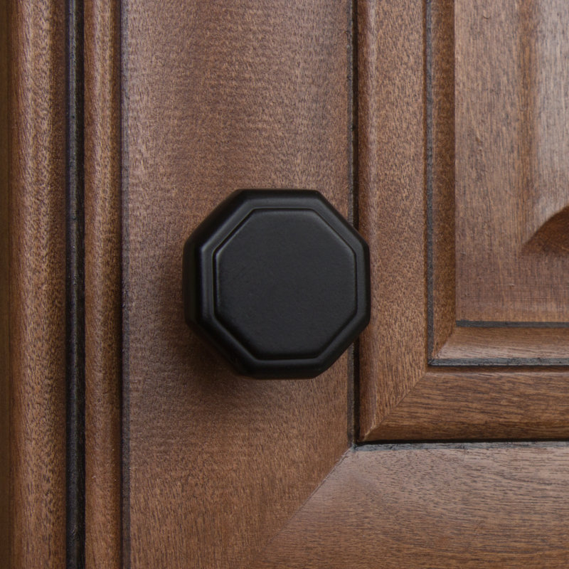Bouton géométrique de longueur 1 1/8 po, Noir mat